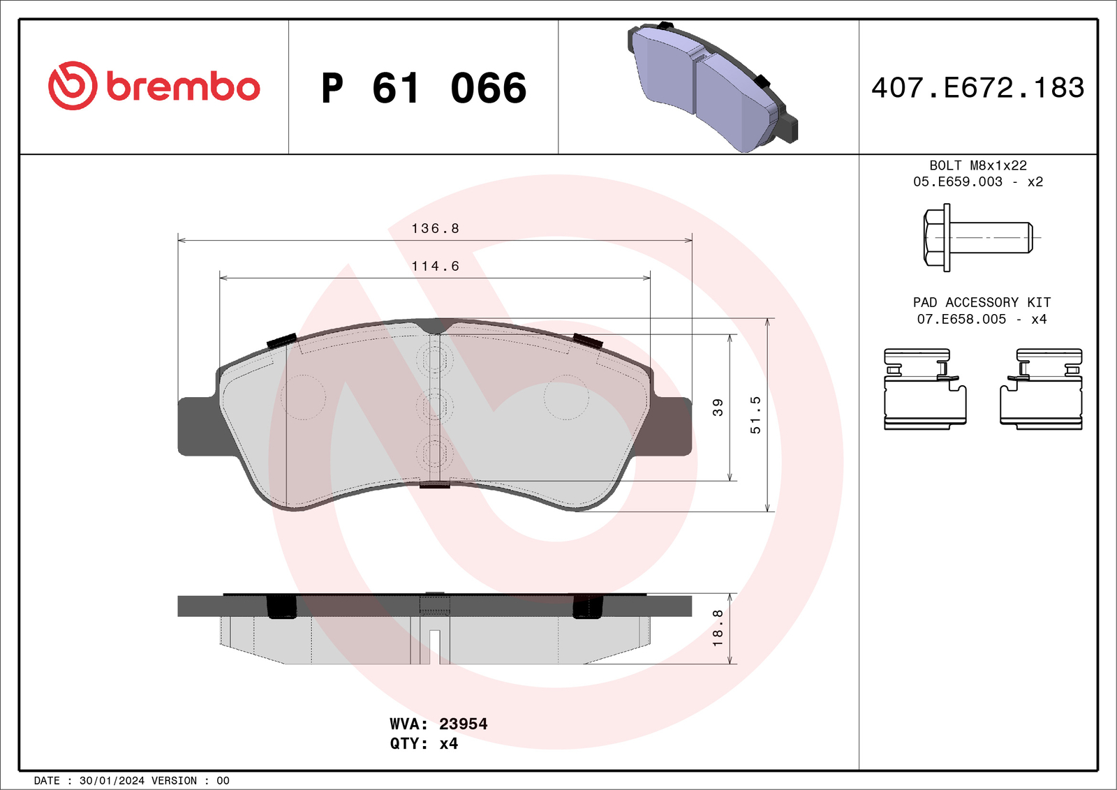 Brake Pads Set fits CITROEN C3 Front 2002 on Manual Transmission Brembo Quality - Image 45