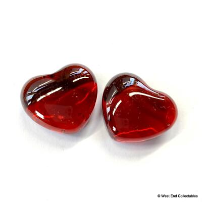 Paar 25 mm (1'') rote Glaskunst Liebe Herzen - schöne Hochzeit Gastgeschenk Valentinstag