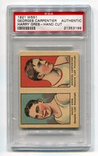 1921 W551 Strip Card Harry Greb RC Rookie Georges Carpentier PSA Authentic HOF