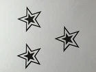 3 star car sticker design sticker