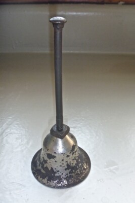 Primitive BELL hand crafted bolts screws wire wrench metal