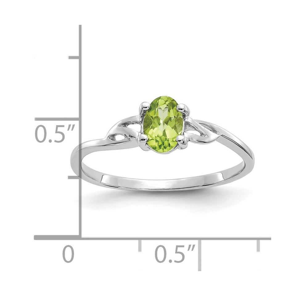 14k White Gold Peridot Birthstone Ring for Women Size 7 eBay
