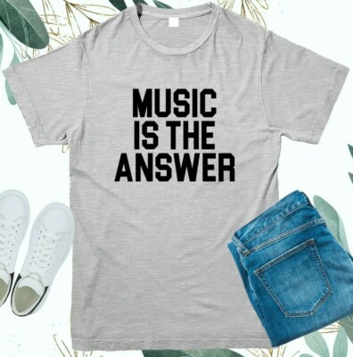 Musiker DJ T-Shirt Music is the Answer Song Rave Band Party Rock Weihnachtsgeschenk Top
