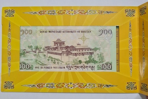 2011 BHUTAN 100 Ngultrum ''Commemorating The Royal Wedding" With Folder @ Fancy - Picture 2 of 4