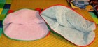 2 Vintage Quilted Christmas Tree Skirts 1-Red, 1-Green 1970s — photo 5