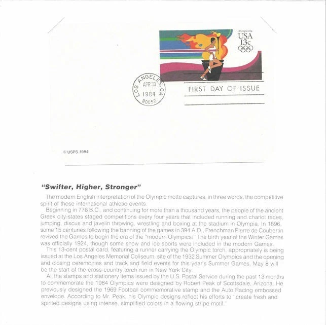 #UX102 13c Olympic Torch Postal Card Event Ceremony  Program w/FDC - Image 3 of 3