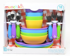 Munchkin 18-Piece Kids Dining Set Plates, Bowls, Cups Utensils