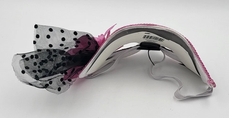 Day of the Dead Adult Halloween Pink & White Masquerade Mask - New - Image 3 of 3