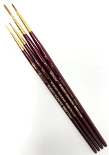 Robert Simmons: Sienna Liner Paint Brush Lot - 4 Brushes, Assorted Size & Style