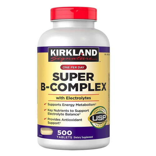 Kirkland Signature Super B-Complex with Electrolytes, 500 Tablets 2 Pack