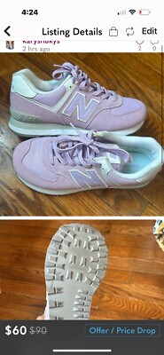 Size 8 - New Balance 574 Clear Amethyst W