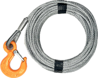 7/32'' x 50 ft Galvanized Wire Rope Winch Cable with 1 Ton Eye Hoist Hook