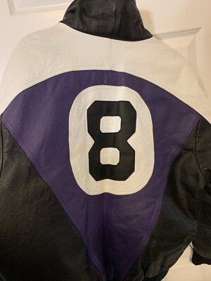 Vtg Michael Hoban Where MI 8 Ball Black White Purple Leather