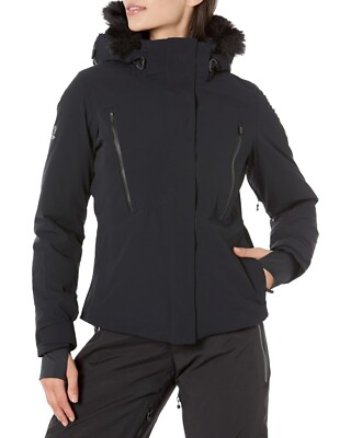 Obermeyer X6401 Womens Black Evelyn Jacket w/ Faux Fur Ski Jacket Size 6 Reg