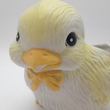 Baby Chick with Bow Planter Yellow CMC Taiwan Easter Vintage 1987 4.5" x 6"