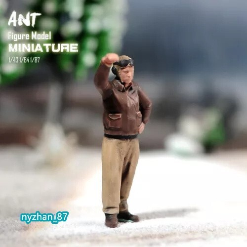 4 Stück 1/87 WW2 American Pilot Soldier Szene Requisiten Miniatur Figur für Auto Fahrzeug - Bild 16 von 17