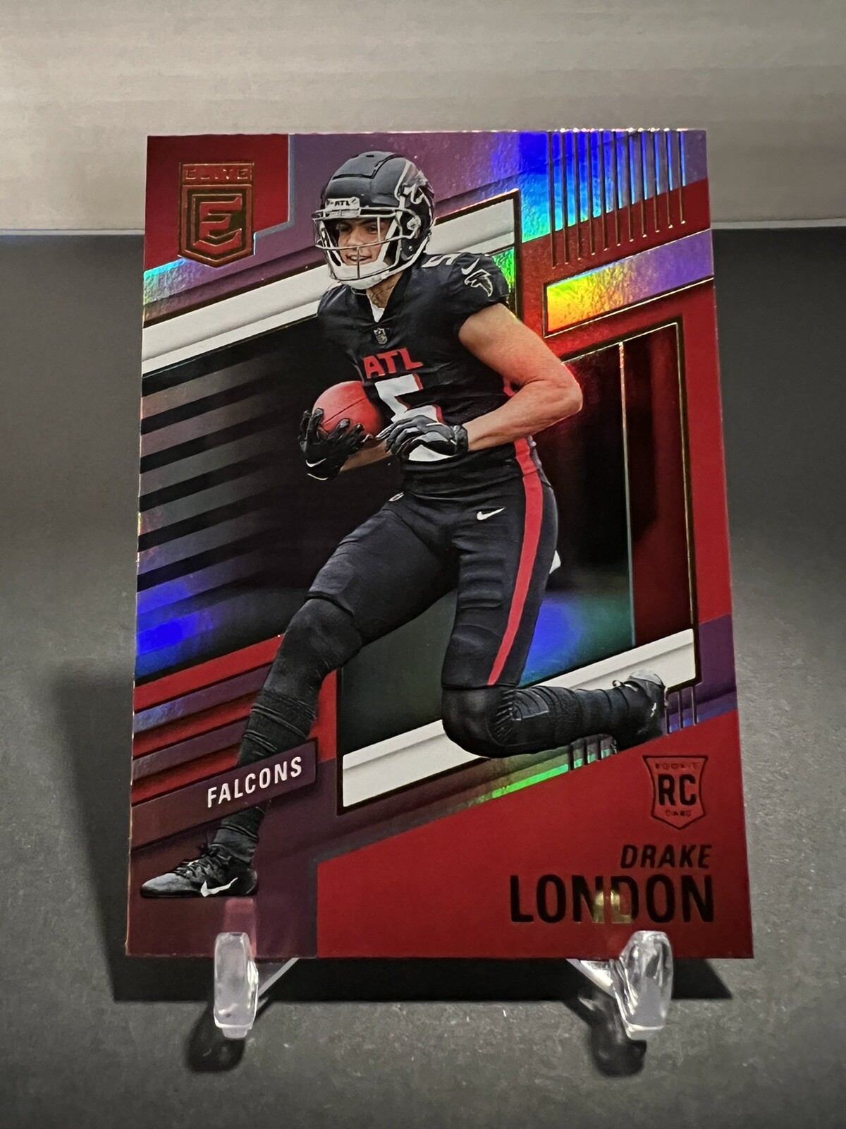 2022 Panini Donruss Elite - Rookies Pink Foil #120 Drake London (RC) Falcons