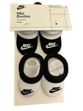 Nike Booties Socks Baby Size 0-6 Mos 2 Pair