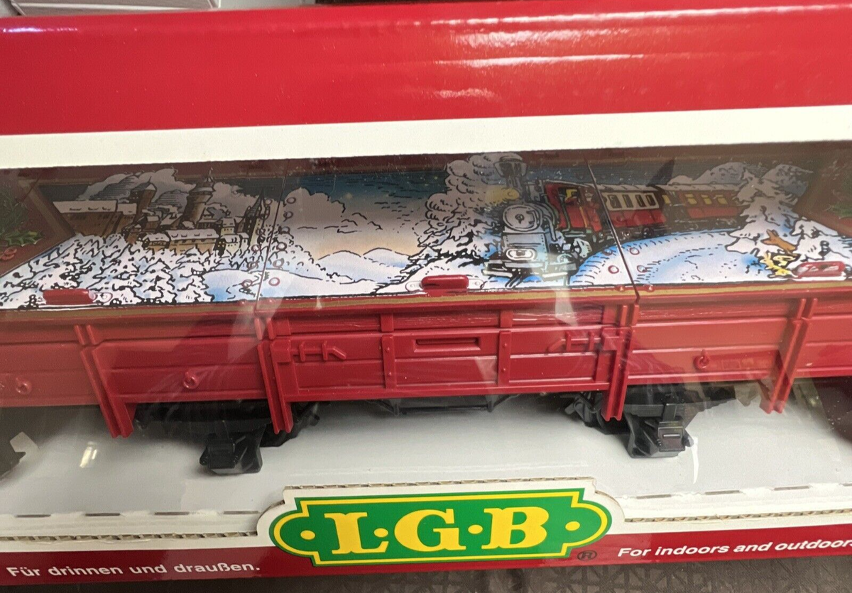 LGB G Scale Train 45110 Christmas Graphics Covered Gondola Made in