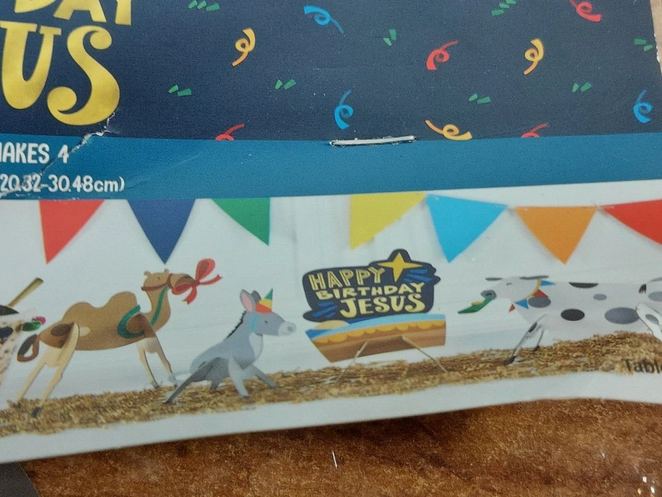 Decoração de mesa feliz aniversário Jesus 12 peças - Imagem 2 de 4