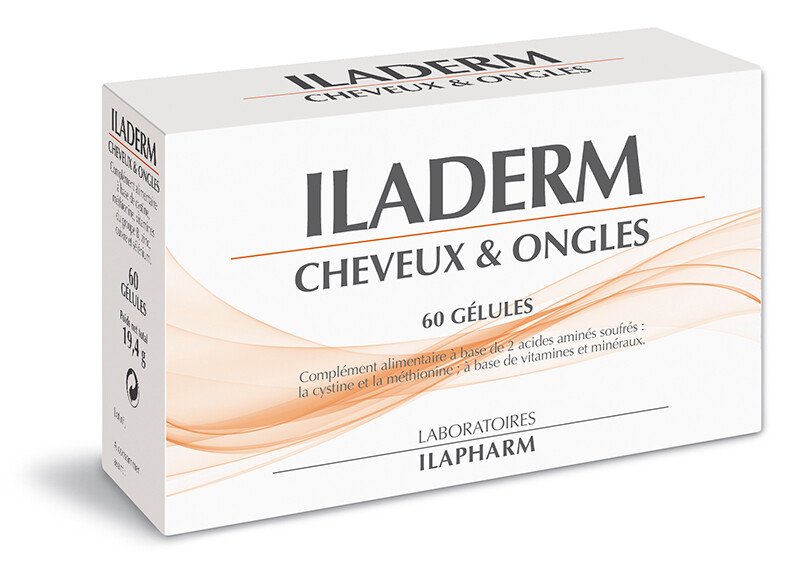 Iladerm Cheveux et Ongles fortifiant naturel en boite de 60 gelules