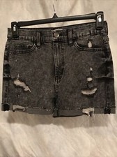 So Jr High Rise Mom Black Jean Shorts Size 9/29 Ret 34 TW-1713