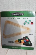 Classic Sport Billiards 2 n 1 Hardwood Billiard Triangle With Chalk Cue Scuffer