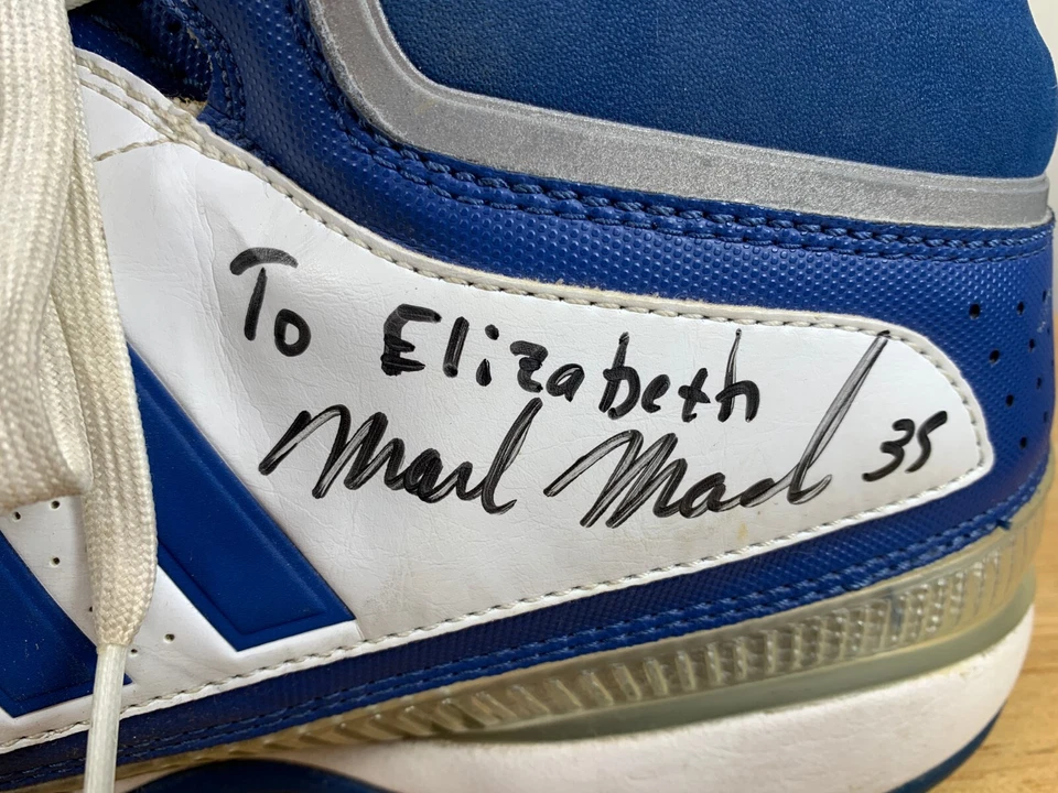 Mark Madsen Autographed Adidas Team Signature NBA Basketball Shoe Timberwolves - Image 2 of 4