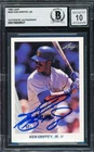 Ken Griffey Jr. Signed 1990 Leaf Card 245 Seattle Mariners Auto GM 10 Beckett