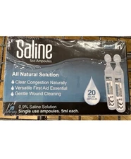 Saline 5cc Ampoules 0.9% Solution for First Aid and Wound Cleaning