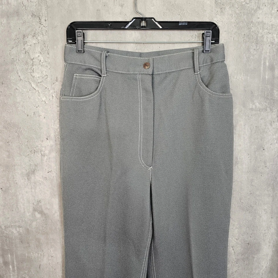 Pantalones de Colección Años 70 Sears Perma-Prest Gris Alto Taiwán R.O.C. Pantalón acampanado Foto 3 de 4