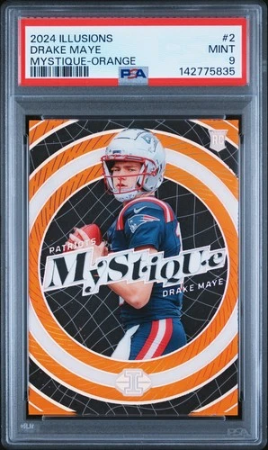 2024 PANINI ILLUSIONS MYSTIQUE ORANGE #2 DRAKE MAYE ROOKIE RC PSA 9