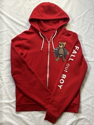 Fall Out Boy - Folie a Deux Album Red Fleece Hoodie with Flashing Bear
