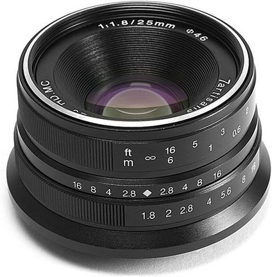 7artisans 25mm F1.8 Manual Focus Fixed Lens for Sony E-Mount APS-C (Black)