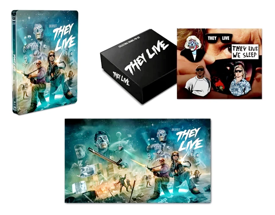 They Live Steelbook: 4K, Blu Ray w/ Pin Set & Poster Sealed New Mint SF US - Image 2 of 4