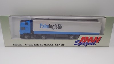 AWM 1:87 MAN F2000 Pritsche Plane Sattelzug Palm Logistik *OVP*