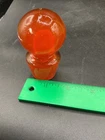 Vintage MCM Red Glass Decanter Bottle Ball Stopper ONLY Pilgrim Blenko Era