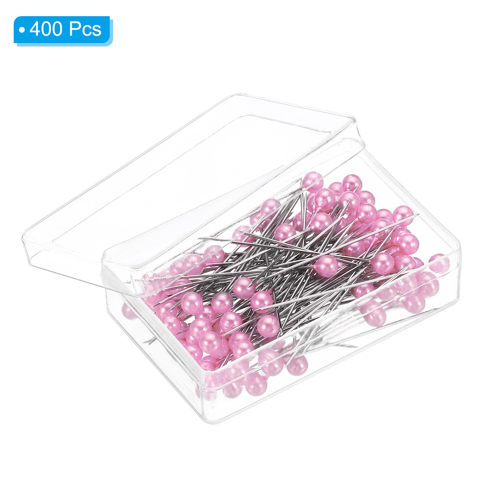 400Pcs Sewing Pins Straight Pin with Plastic Pearlized Ball Head Light Pink