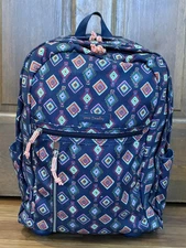 Vera Bradley 2in1 Rolling Wheeled Backpack Mini Medallion, Carry-On Bag New w/o