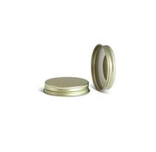 48mm-400 Gold Metal Screw Caps W/ Plastisol Liner – Pack of 12 – Made in USA