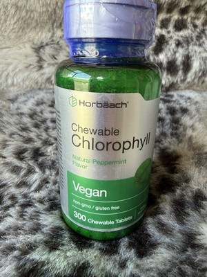 Horbaach Chewable Chlorophyll Peppermint Vegan 300 Tablets exp 01/2029