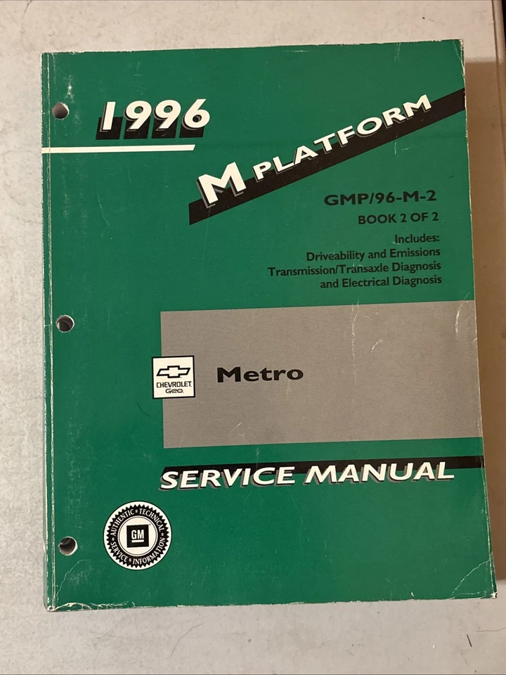 1996 CHEVROLET GEO METRO M PLATFORM SERVICE REPAIR SHOP GUIDE MANUAL BOOKS 1-2 - Image 3 of 4