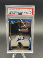 2023 Bowman Draft DILLON HEAD 1st Auto True Blue /150 PSA 9 Rookie RC