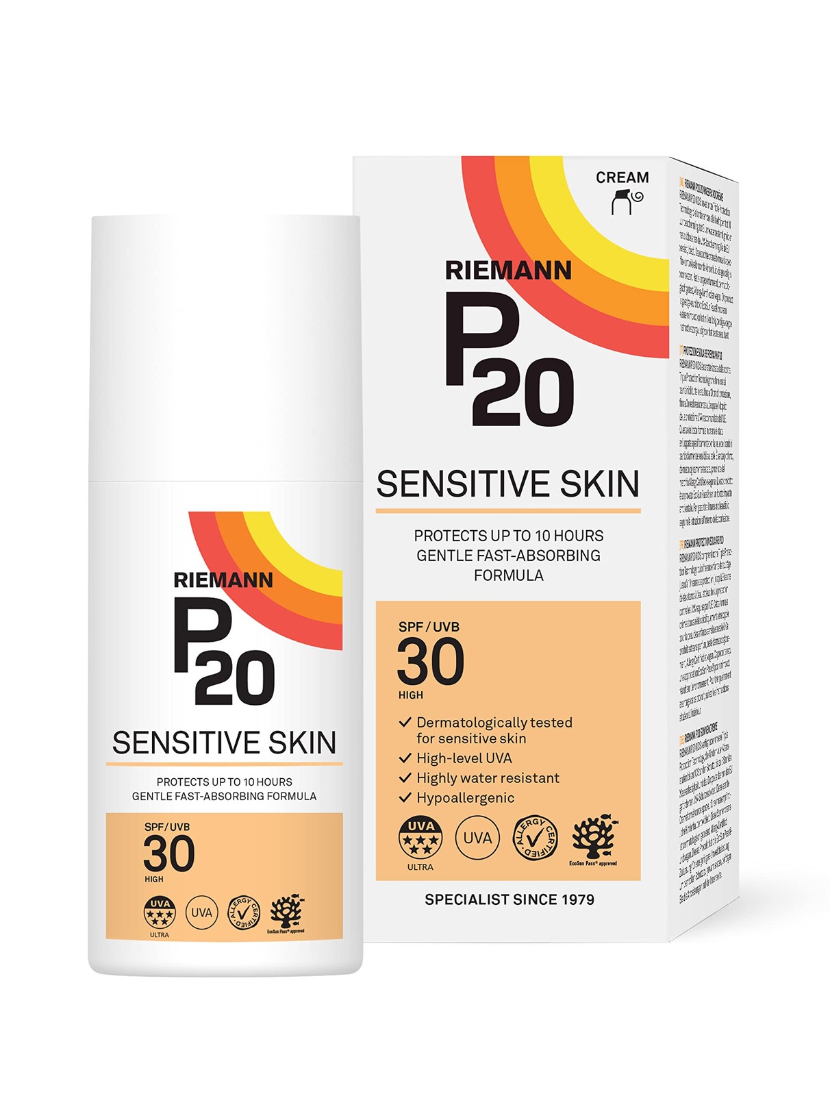 RIEMANN P20 SPF30 Sensitive Sun Cream 200ml, High Level UVA Protection for up...