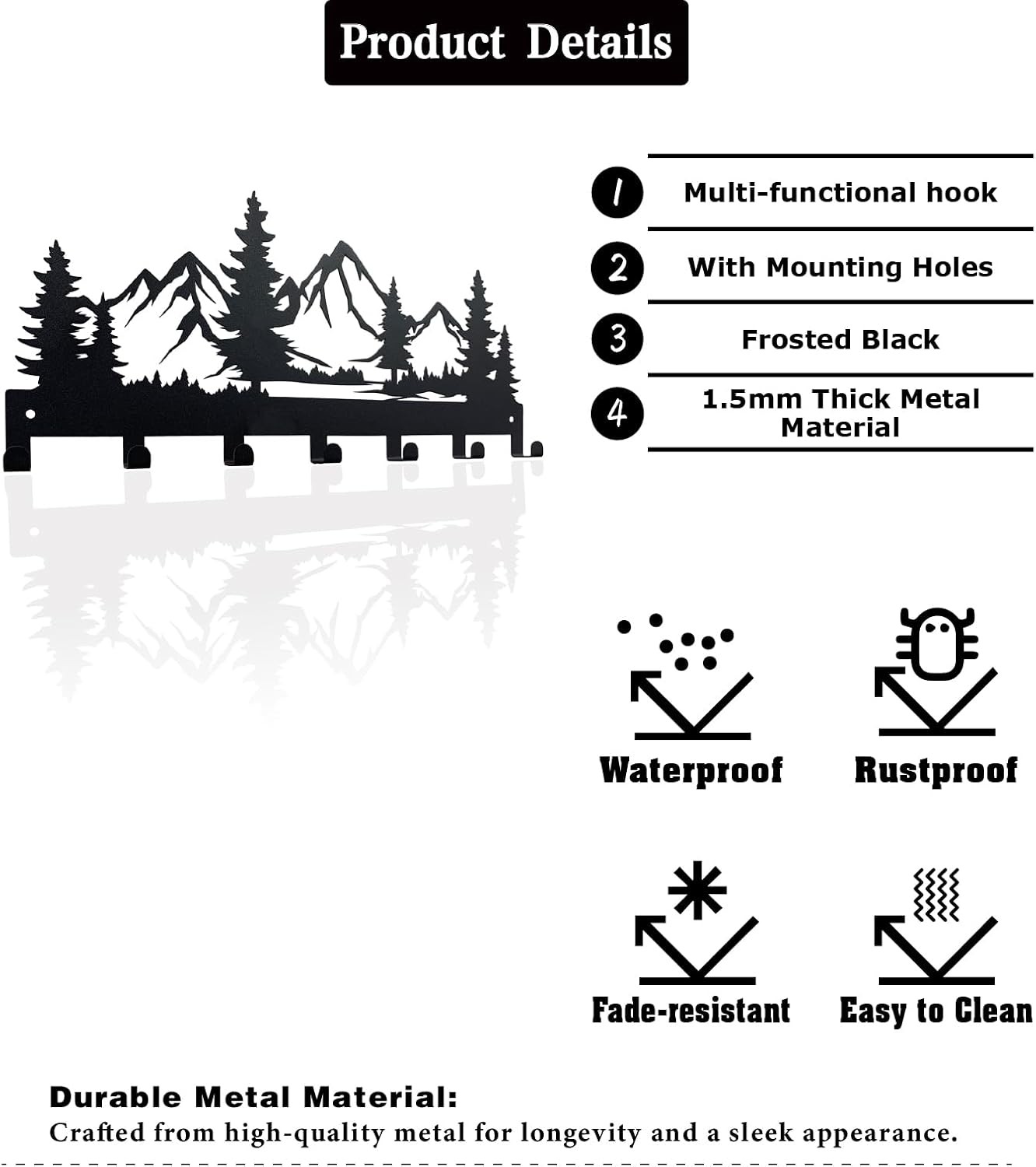 Metal Key Holder, Wall Mounted Key Hooks, Key Holder for Wall, Key Organizer Rac