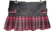 Kilt mini skirt Candies Vintage Y2K tartan Sz 12-16 kink goth punk stretch 12”