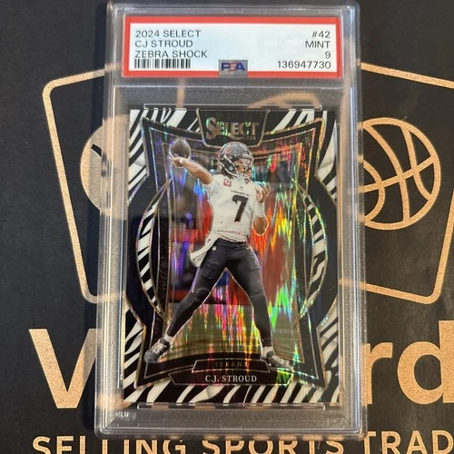 2024 Panini Select -  C.J. Stroud #42 Zebra Shock Prizm