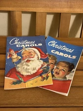 Vtg Christmas Carols Song Book Sheet Music 10 Pages Per Book Set Of 2