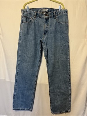Men s Carhartt Relaxed Fit Blue Jeans Stonewash Zip Fly Boot Cut 36x32 NICE