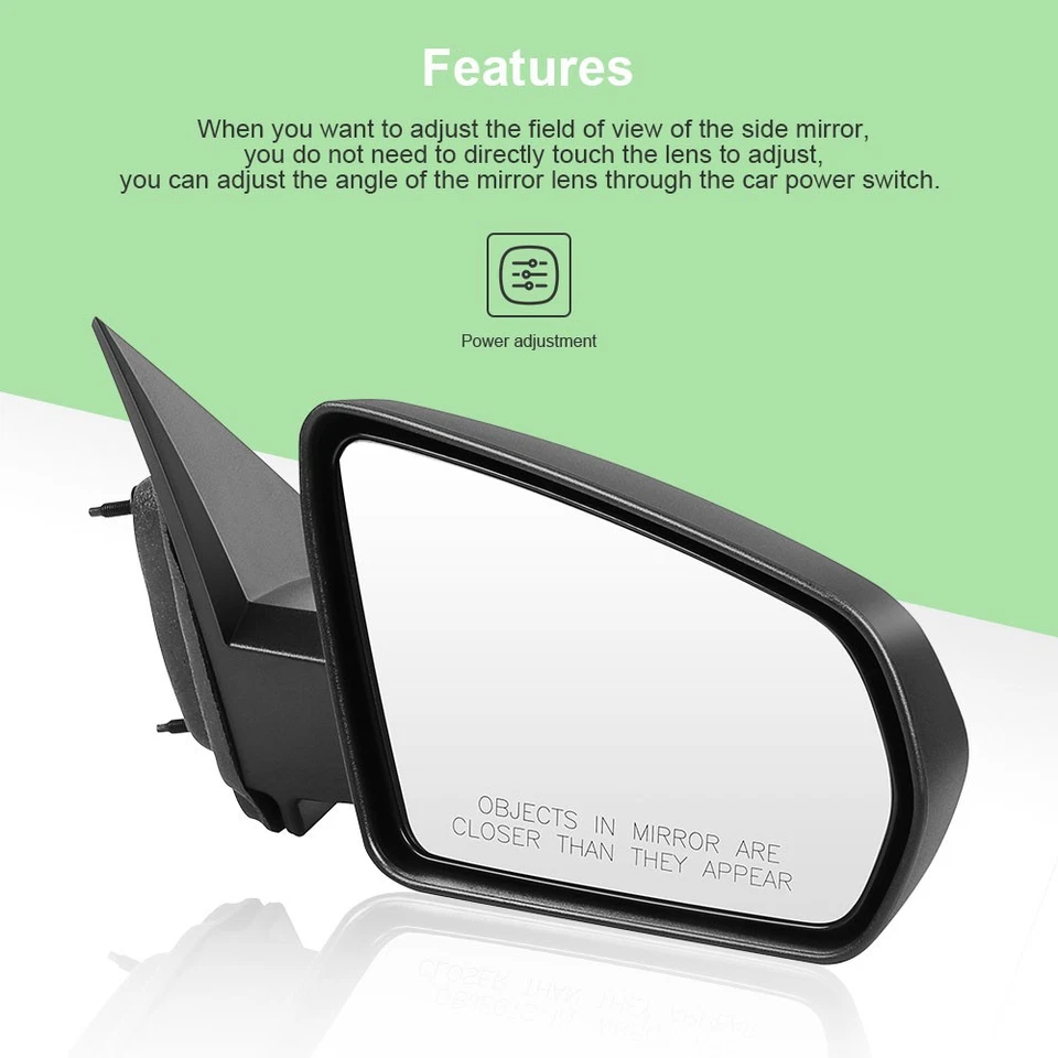 Espejo retrovisor térmico eléctrico lateral del pasajero para Dodge Avenger 2008-2014 negro Foto 3 de 4